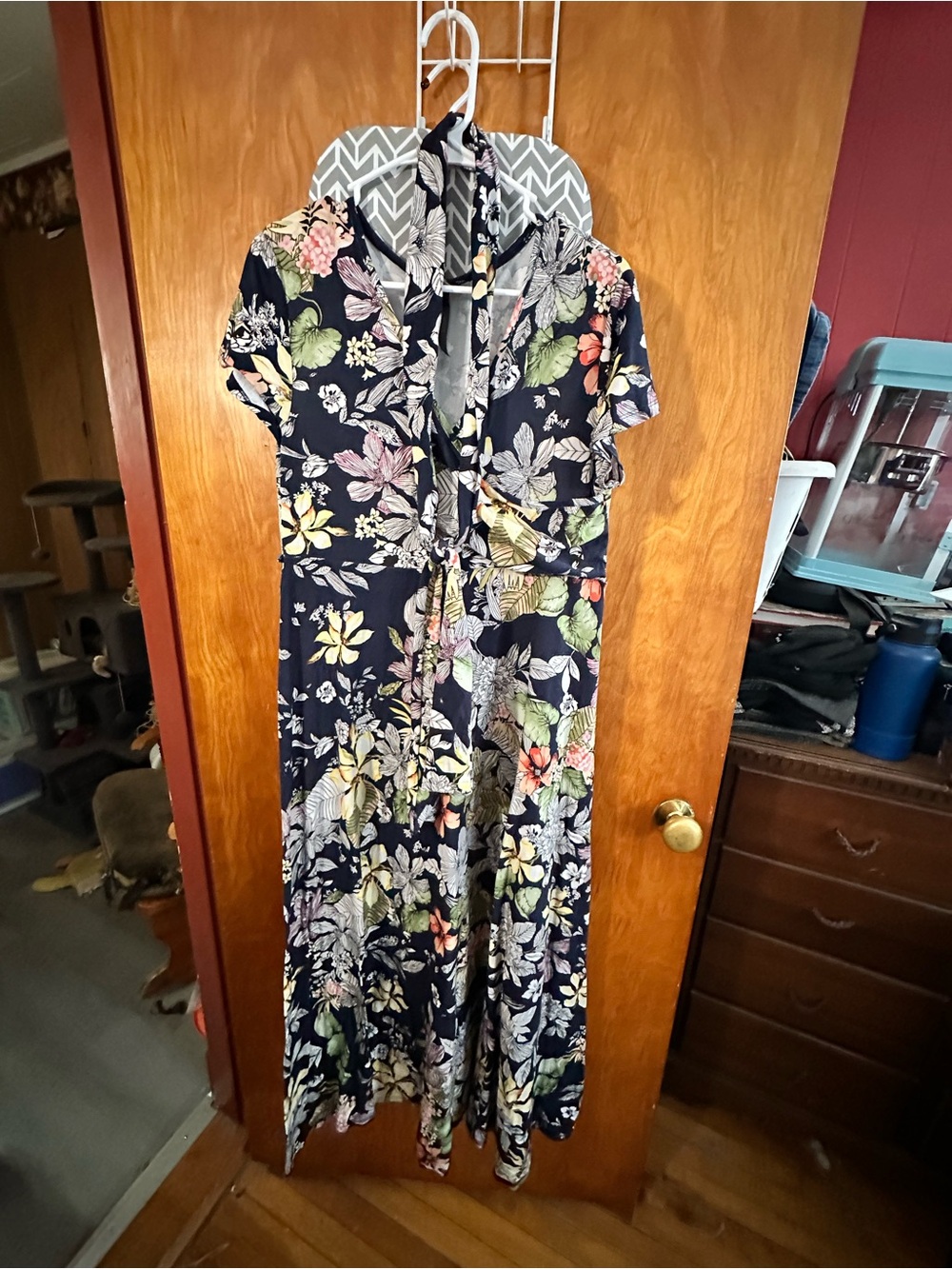 Mother Bee Maternity Navy Floral Maxi Dress